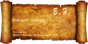 Barger Helga névjegykártya